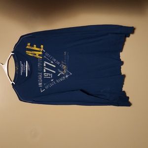 Distressed AE Blue Men's Long Sleeve T